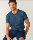 Camiseta Slim Masculina Listrada Listra em Malha Confort Macia e Confortável - Malwee