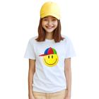 Camiseta Smile De Boné Camisa Personalizada Blusa Infantil e Juvenil Algodão com Poliéster