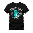 Camiseta T-Shirt 100% Algodão Estampada Durável Stret Rider Urso