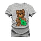 Camiseta T-Shirt Algodão Premium Estampada Urso Bear