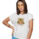 Camiseta T-Shirt Baby Look Feminina Algodão Estampada Tigre