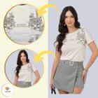 Camiseta T-shirt Blusa Feminina Luxury Off White Tamanho M Veste 40