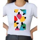 Camiseta T Shirt Branco Feminina Tropical Caju Colorido