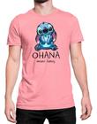 Camiseta T-shirt Lilo And Stich Ohana Means Family Algodão