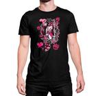 Camiseta T-Shirt Monster High Draculaura Flores Corações