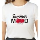 Camiseta T Shirt Off White Feminina Tendencia Cerejas ( Summer Mood)