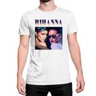 Camiseta T-Shirt Rihanna Cantora POP R&B Hip Hop Algodão