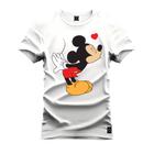 Camiseta T-Shirt Unissex Eestampada Algodão Mickey Beijinho