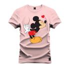 Camiseta T-Shirt Unissex Eestampada Algodão Mickey Beijinho