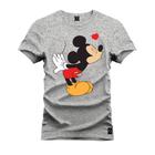 Camiseta T-Shirt Unissex Eestampada Algodão Mickey Beijinho