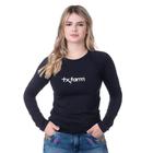 Camiseta Térmica Feminina Uv50+ Texas Farm - Uvf001 - Preto/ Branco