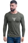 Camiseta Térmica Masculina Uv50+ Texas Farm - Uvm006 - Verde Militar/ Branco