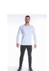 Camiseta Térmica Question Sport Decote V Com Fleece Interno Branco