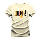 Camiseta Think Varias Cores Estampada Confortável