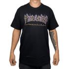 Camiseta Thrasher Skate Mag Double Flame Neon Preto