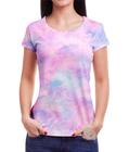 Camiseta tie dye Feminina Blusa Roupas Camisa Tai dai Rosa