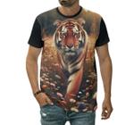 Camiseta Tigre Animal Felino Feroz Camisa Natureza Arte