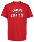 Camiseta Tommy Hilfiger masculina de manga curta vermelha varsity 10-12 anos