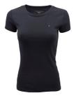 Camiseta Tommy Hilfiger New Line feminina com gola redonda, preta, tamanho GG