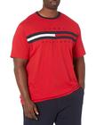 Camiseta Tommy Hilfiger Signature Stripe para homens vermelha 3GG de altura