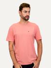 Camiseta Tommy Jeans Masculina Regular Jersey C-Neck Flag Rosa