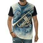 Camiseta Trompete Instrumento Musical De Sopro Partitura