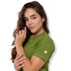 Camiseta Tshirt Blusinha Feminina Algodão Bordada