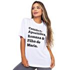 Camiseta Tshirt Bordada Feminina Religiosa Cristã Catolica