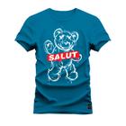 Camiseta Unissex Algodão 100% Algodão Urso Salut