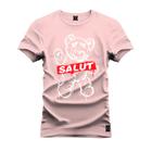 Camiseta Unissex Algodão 100% Algodão Urso Salut