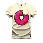 Camiseta Unissex Algodão Premium Estampada Rosquinha Mordinha