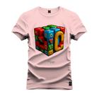 Camiseta Unissex T-Shirt 100% Algodão Estampada Cubo Quadrado