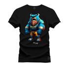 Camiseta Unissex T-Shirt 100% Algodão Estampada Urso Garras