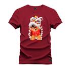 Camiseta Urso Natalino Plus Size Extra Grande Gola Redonda Estampa Digital