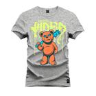 Camiseta Urso Vider Algodão Confortável Estampada Gola Redonda