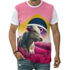 Camiseta Vaca Animal Agro Fazenda Bandeira Brasil Gado Arte