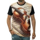 Camiseta Violino Instrumento Musical Cordas Orquestra Música