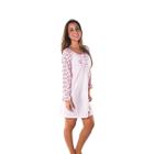 Camisetão Camisola Manga Longa Estampa Linha Jovem Feminino