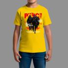 Camisetas Infatil Básica Masculina Casual Estilosa Gola Redonda Police