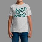 Camisetas Infatil Básica Masculina Casual Moda Country Manga Curta Wild Free