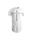 Camisetas Longline Masculinas Swag Oversize Camisas Estampada Cruz Básica Algodão Blusa Cruz Gospel Evangélica Cristão Jesus Cristo Presente