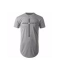 Camisetas Longline Masculinas Swag Oversize Camisas Estampada Cruz Básica Algodão Blusa Cruz Gospel Evangélica Cristão Jesus Cristo Presente