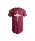 Camisetas Longline Swag Oversize Camisas Masculinas Estampada Básica Algodão Blusa Cruz Gospel Evangélica Cristão Presente