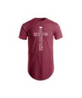 Camisetas Masculina Longline Swag Oversize Camisas Estampada Básica Algodão Blusas Cruz Gospel Evangélica Cristão