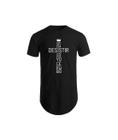 Camisetas Masculina Longline Swag Oversize Camisas Estampada Básica Algodão Blusas Cruz Gospel Evangélica Cristão