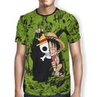 Camisetas Poliéster 100% Estampadas Anime One Piece Top Full