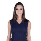 Camisete Feminina Tradicional Tecido de Two Wey Azul Marinho.