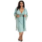 Camisola Amamentação Plus Size Com Robe Pijama Plus Pós Parto Moda de Baixo - DRP202-301