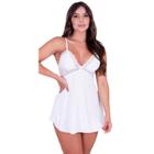 Camisola Feminina Sensual Com Renda Alças Ajustáveis Sem Bojo Decote Nas Costas Pijama Linha Noite