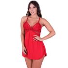 Camisola Feminina Sensual Com Renda Alças Ajustáveis Sem Bojo Decote Nas Costas Pijama Linha Noite